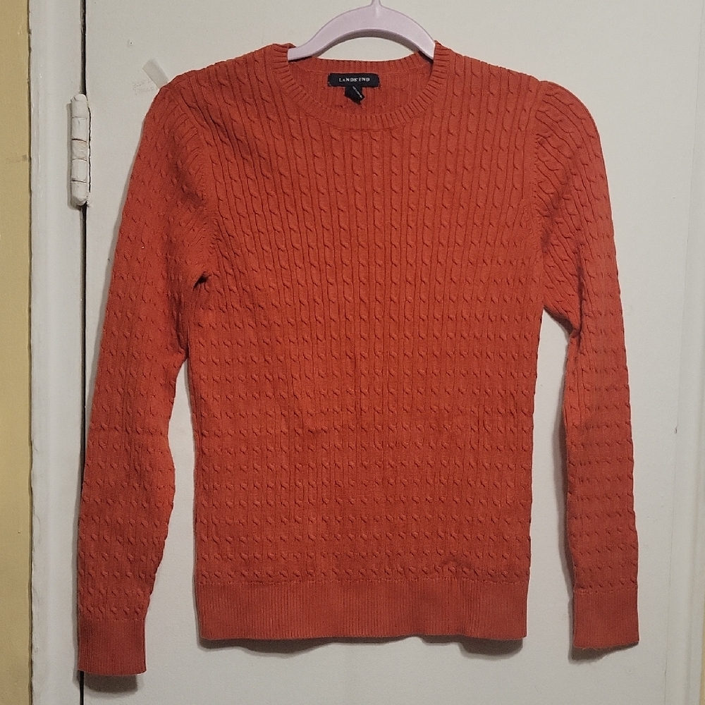 Lands' End Boy's Longsleeve Orange Sweater Size XS (2-5)